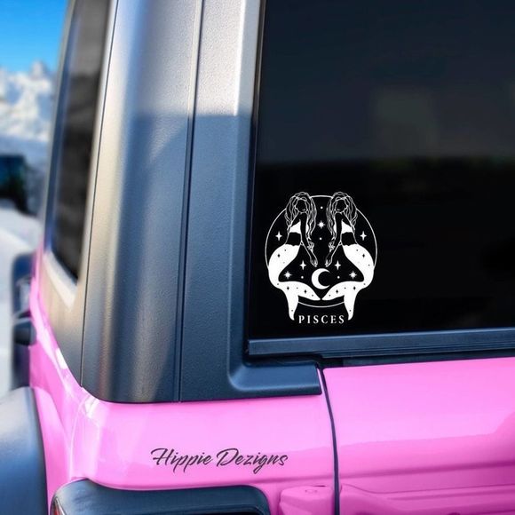 Pisces Zodiac Goddess Vinyl Decal | Zodiac Decal | Pisces Decal |Tumbler Decal - Picture 1 of 5
